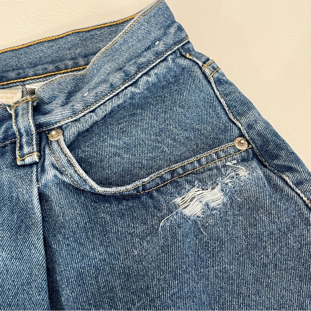 Vintage Custom Distressed Jean Shorts Size 12 - Picture 4 of 12